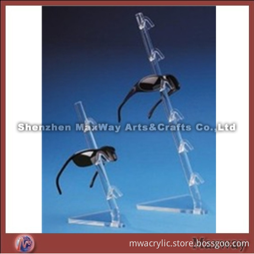 V-shaped transparent acrylic sunglasses holder/display rack